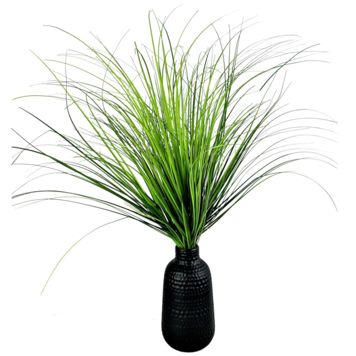 Artificial Grass Black Embossed Vase Table Decor Unbranded