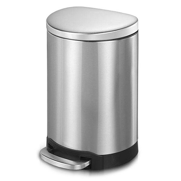 10.6 Gal./40 Liter Stainless Steel Semi-round Step-on Trash Can for Kitchen Mega Casa