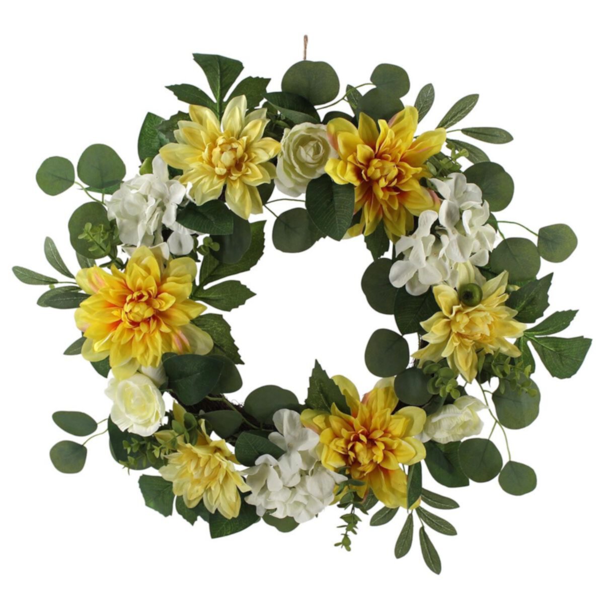 Sonoma Goods For Life® Yellow Dahlia & White Hydrangea Wreath SONOMA