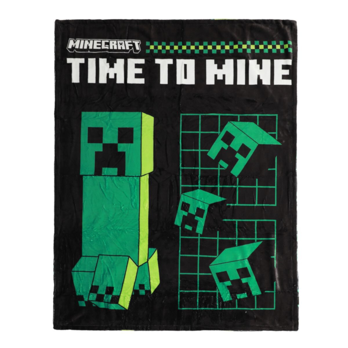Minecraft &#34;Time to Mine&#34; Throw Blanket Licensed Character
