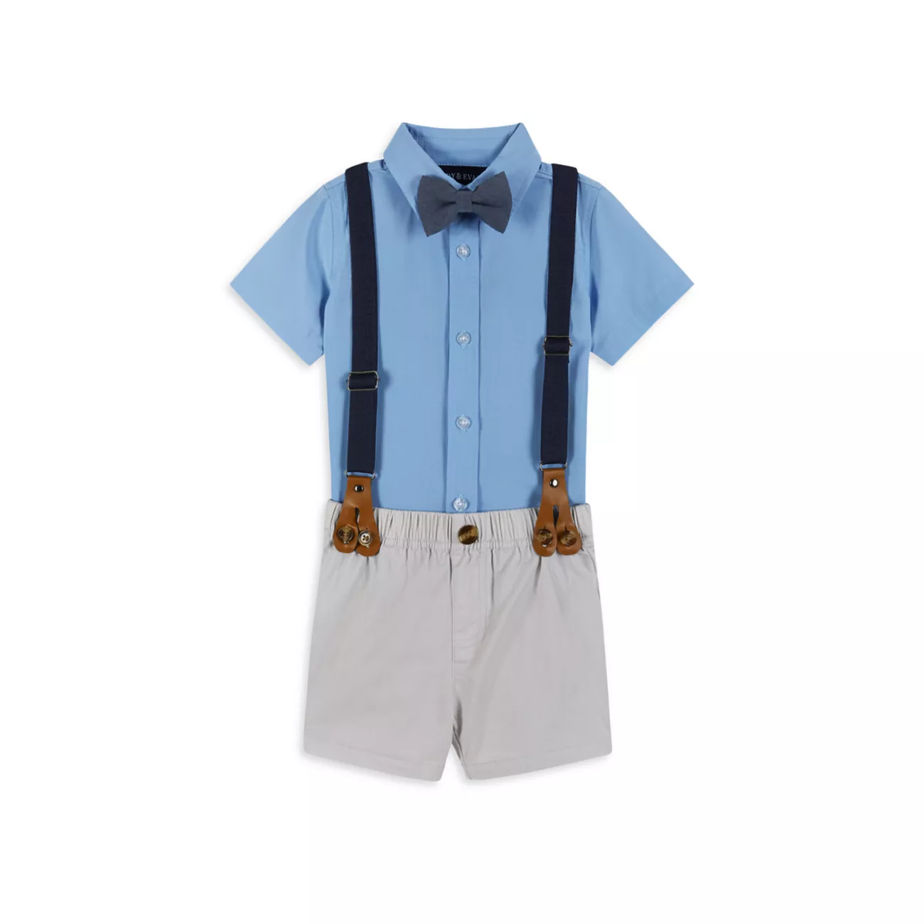 Рубашка из 4 предметов для маленьких мальчиков и усилитель; Комплект с шортами и подтяжками Andy & Evan