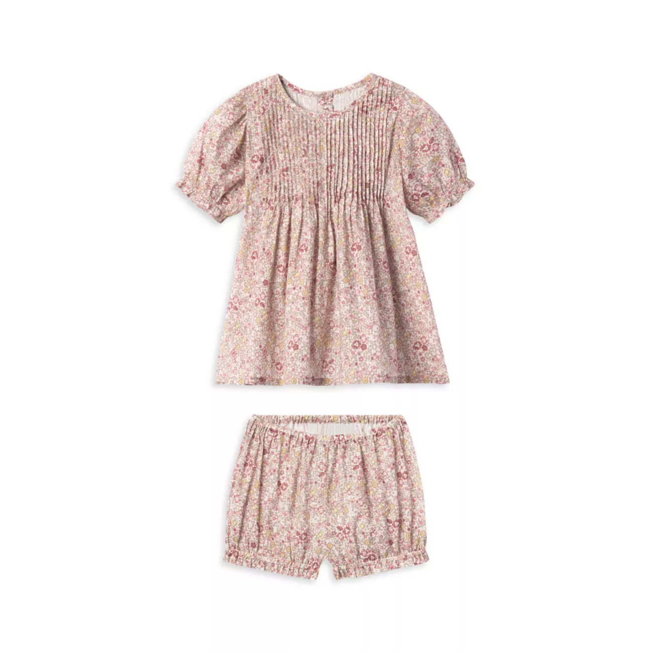 Для маленьких девочек &amp; Хлопковый топ Little Girl's Lottie с цветочным принтом и ампер; Комплект шорт Baybala