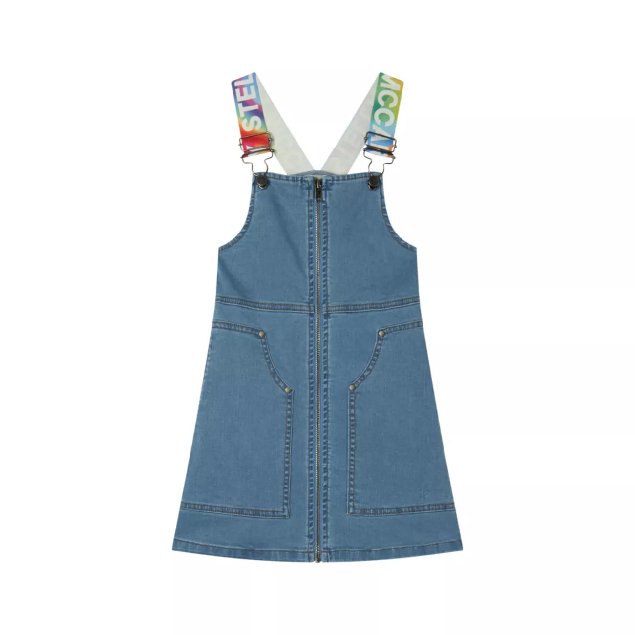 Сарафан Stella McCartney Для девочек Rainbow Logo Tape Denim Dungaree Dress Stella McCartney