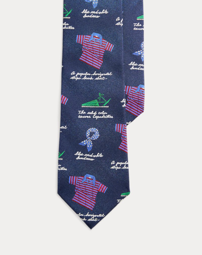 Summer-Wardrobe-Print Silk Twill Tie Ralph Lauren