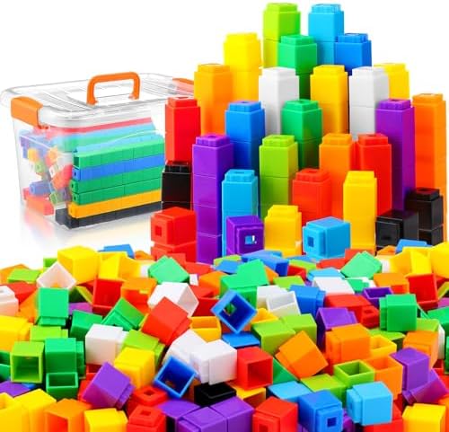 500 деталей, соединяющих кубики с контейнером для хранения. Счетные кубики, пластиковые счетные блоки, красочные математические кубики, математические манипулятивные материалы. Учебные принадлежности для дошкольников. Развивающие игрушки. Jenaai