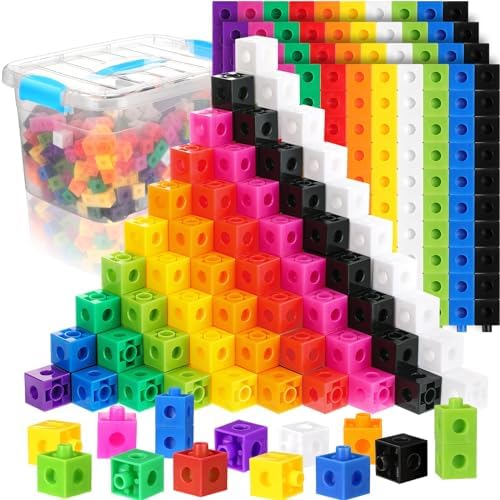 500 деталей, соединяющих кубики с контейнером для хранения. Счетные кубики, пластиковые счетные блоки, красочные математические кубики, математические манипулятивные материалы. Учебные принадлежности для дошкольников. Развивающие игрушки. Jenaai