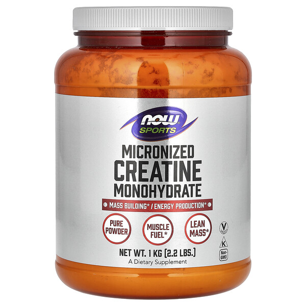 Микронизированный моногидрат креатина, 2,2 фунта (1 кг) NOW Foods