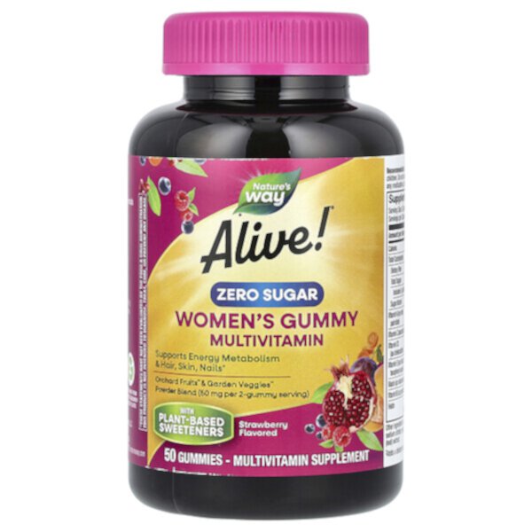 Женский мультивитамин без сахара, Вкус клубники, 50 жевательных конфет - Nature's Way Nature's Way