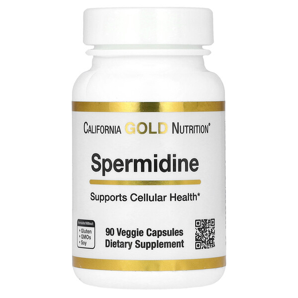 Спермидин, Экстракт зародышей риса, 1 мг, 90 растительных капсул California Gold Nutrition