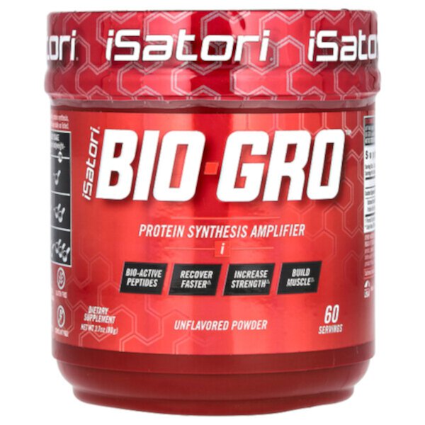 Bio-Gro, Усилитель синтеза белка, без вкуса, 3,7 унции (90 г) Isatori