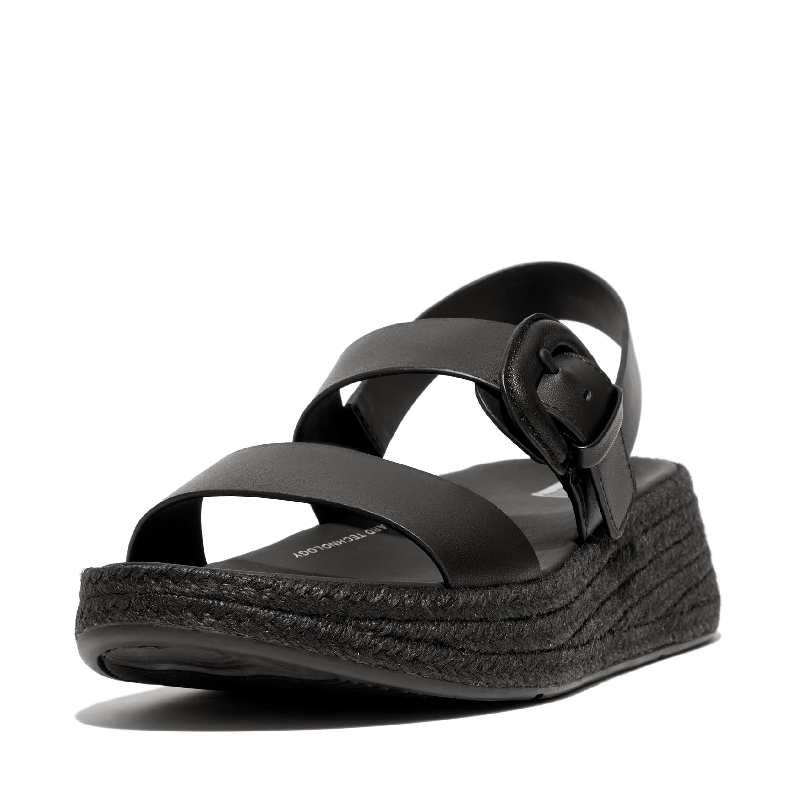 F-Mode Espadrille Buckle Leather Flatform Sandals FitFlop