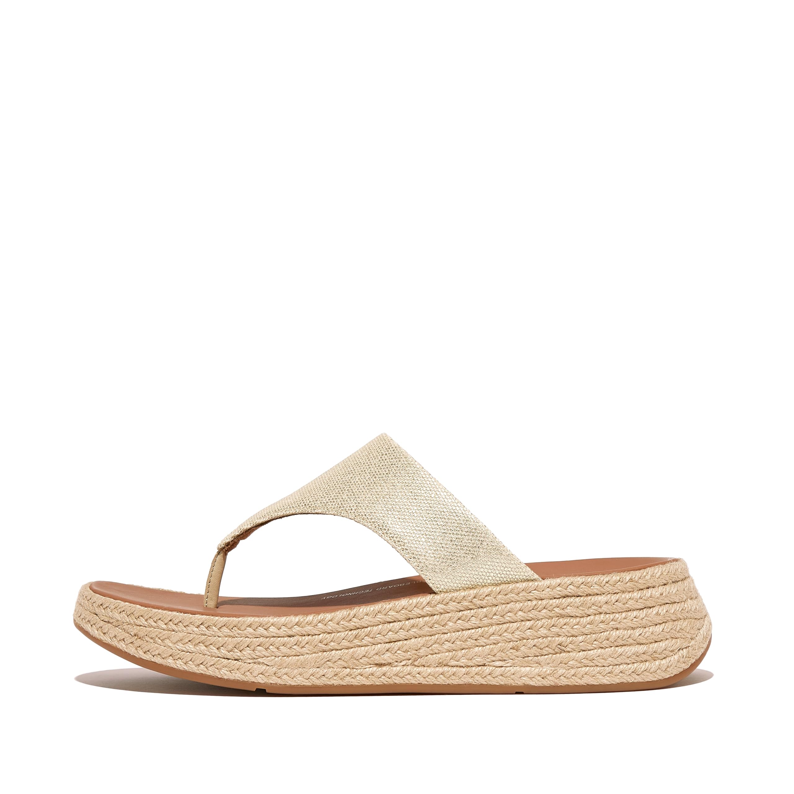 Сандалии FitFlop F-Mode Espadrille Glitz-Canvas Flatform Toe-Thongs FitFlop