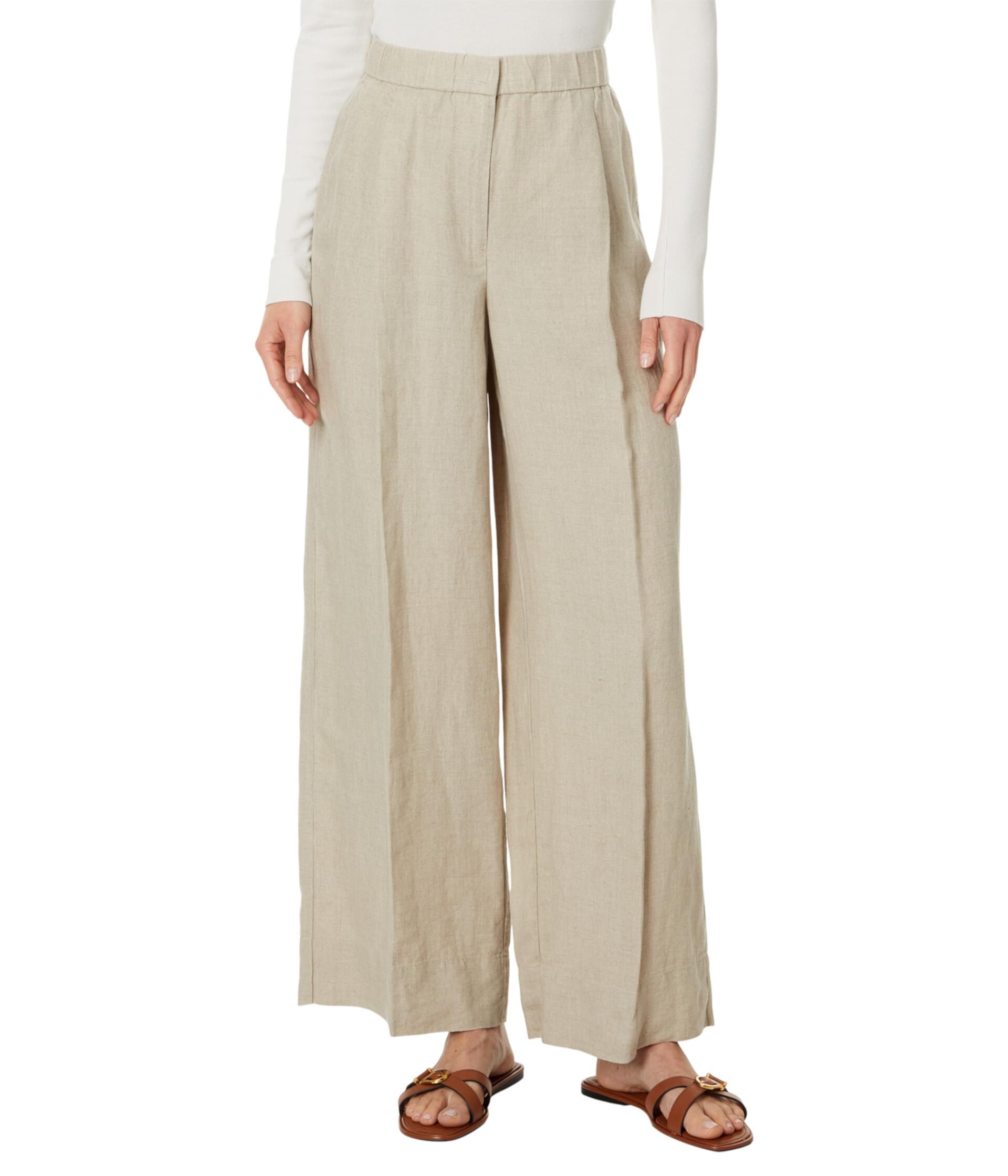 Широкие брюки в полный рост со складками Eileen Fisher