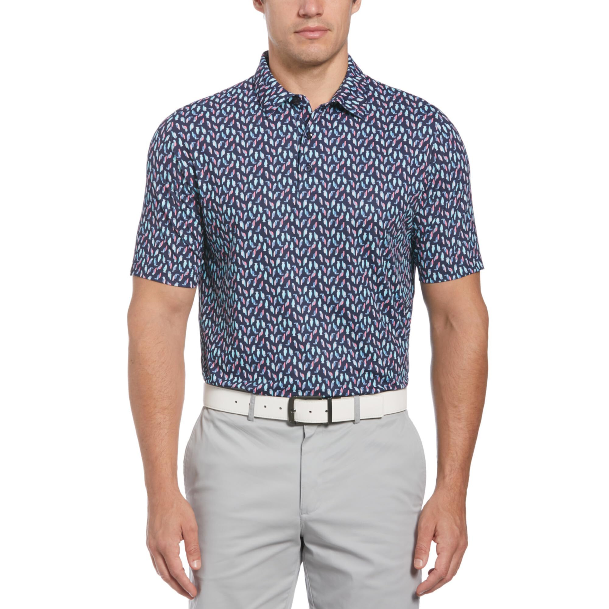 Мужская Поло рубашка Callaway All-Over Birdie/Eagle Print Polo Callaway