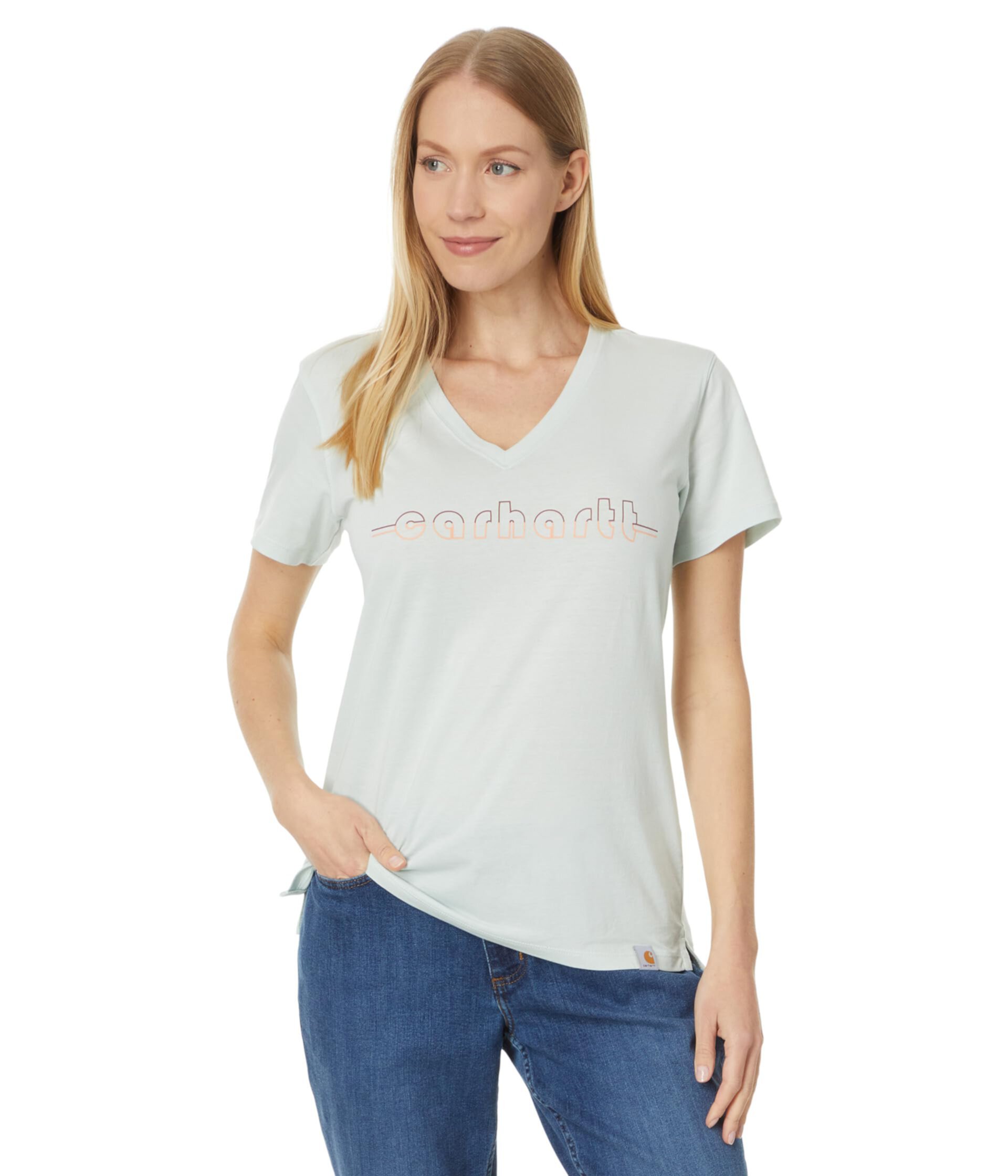 Легкая футболка свободного кроя с короткими рукавами Carhartt и V-образным вырезом Carhartt