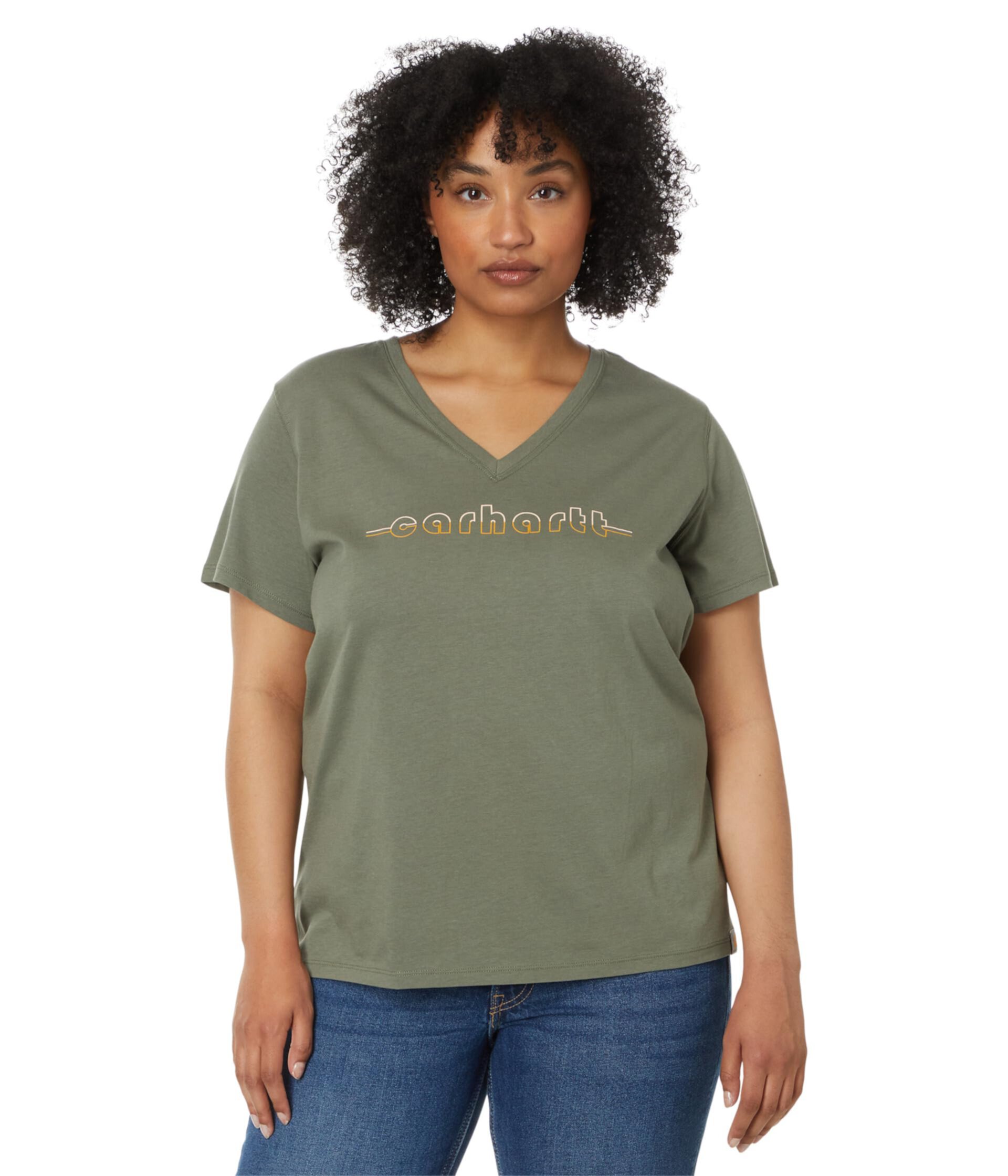 Relaxed Fit Lightweight Short Sleeve Carhartt Graphic V-Neck T-Shirt Carhartt