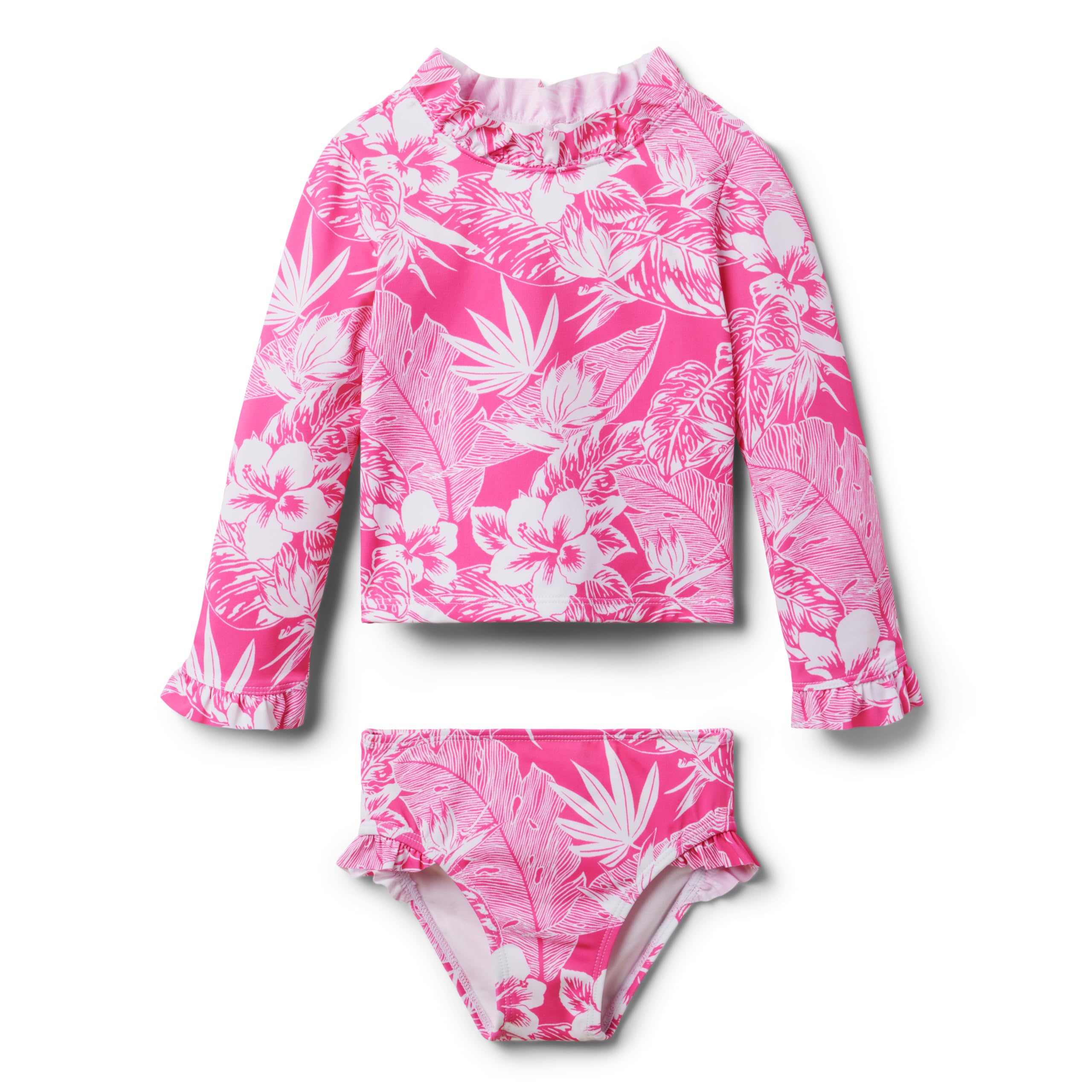 Розовый комплект для плавания из рашгарда с принтом пальм (для малышей/маленьких детей/больших детей) Janie and Jack