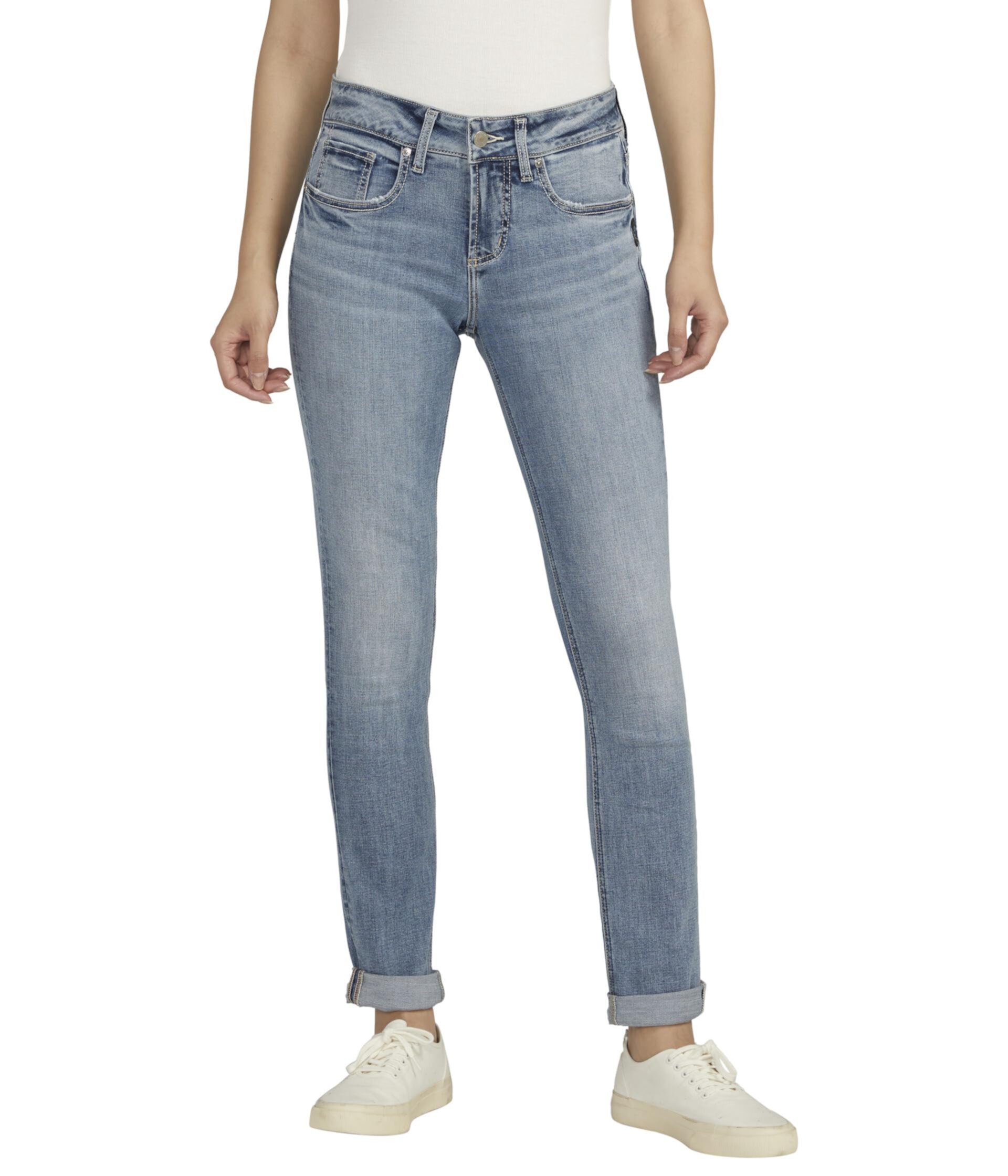 Узкие джинсы Girlfriend со средней посадкой L27137ECF241 Silver Jeans Co.
