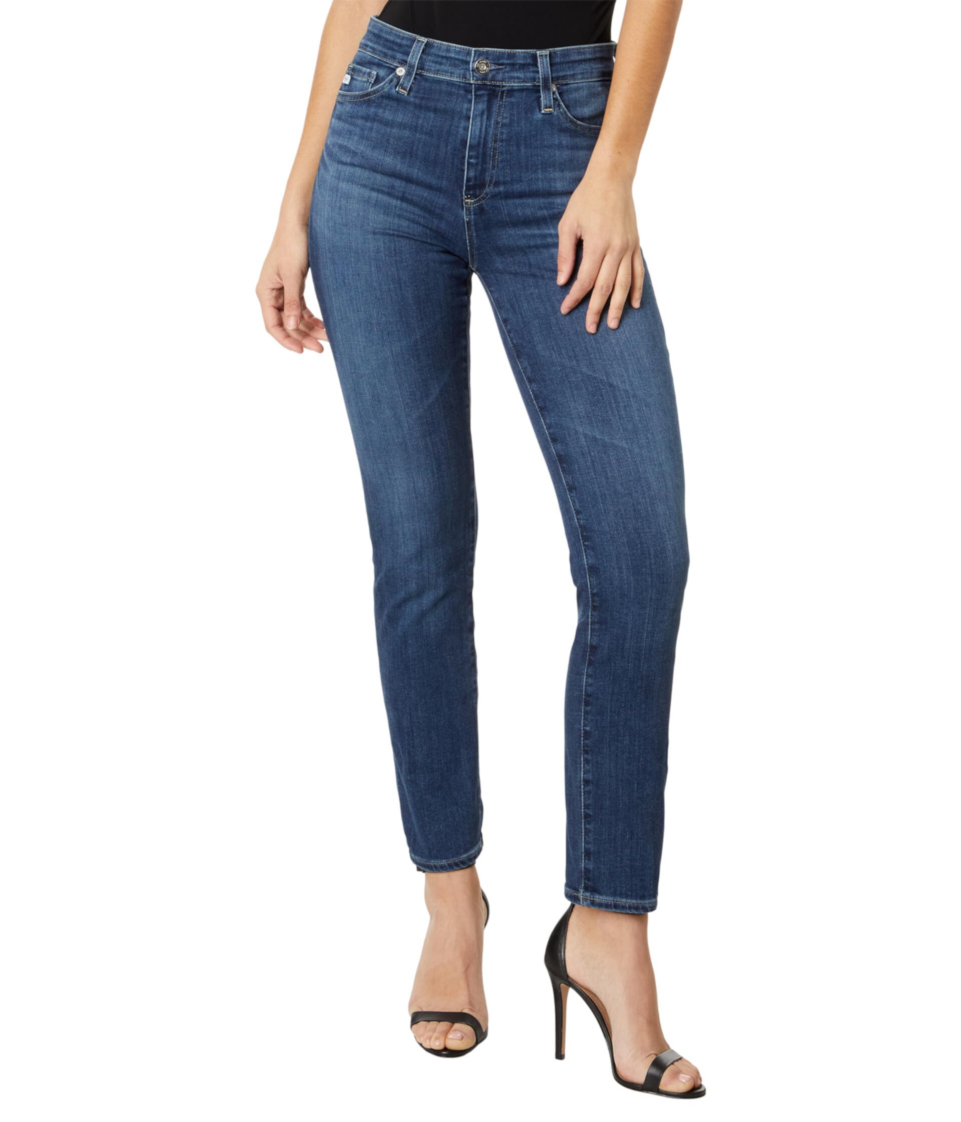 Прямые брюки Mari High Rise Slim в цвете Aura AG Jeans