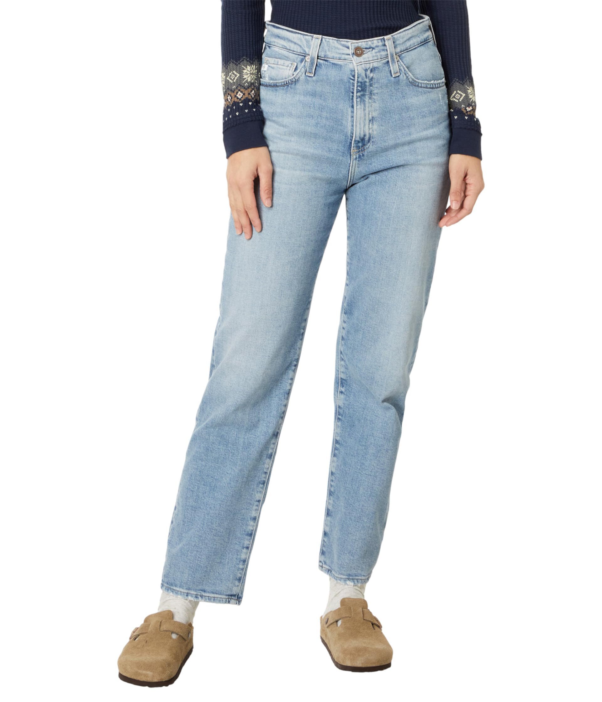 Прямые джинсы Rian с высокой посадкой в цвете Eclipsed AG Jeans