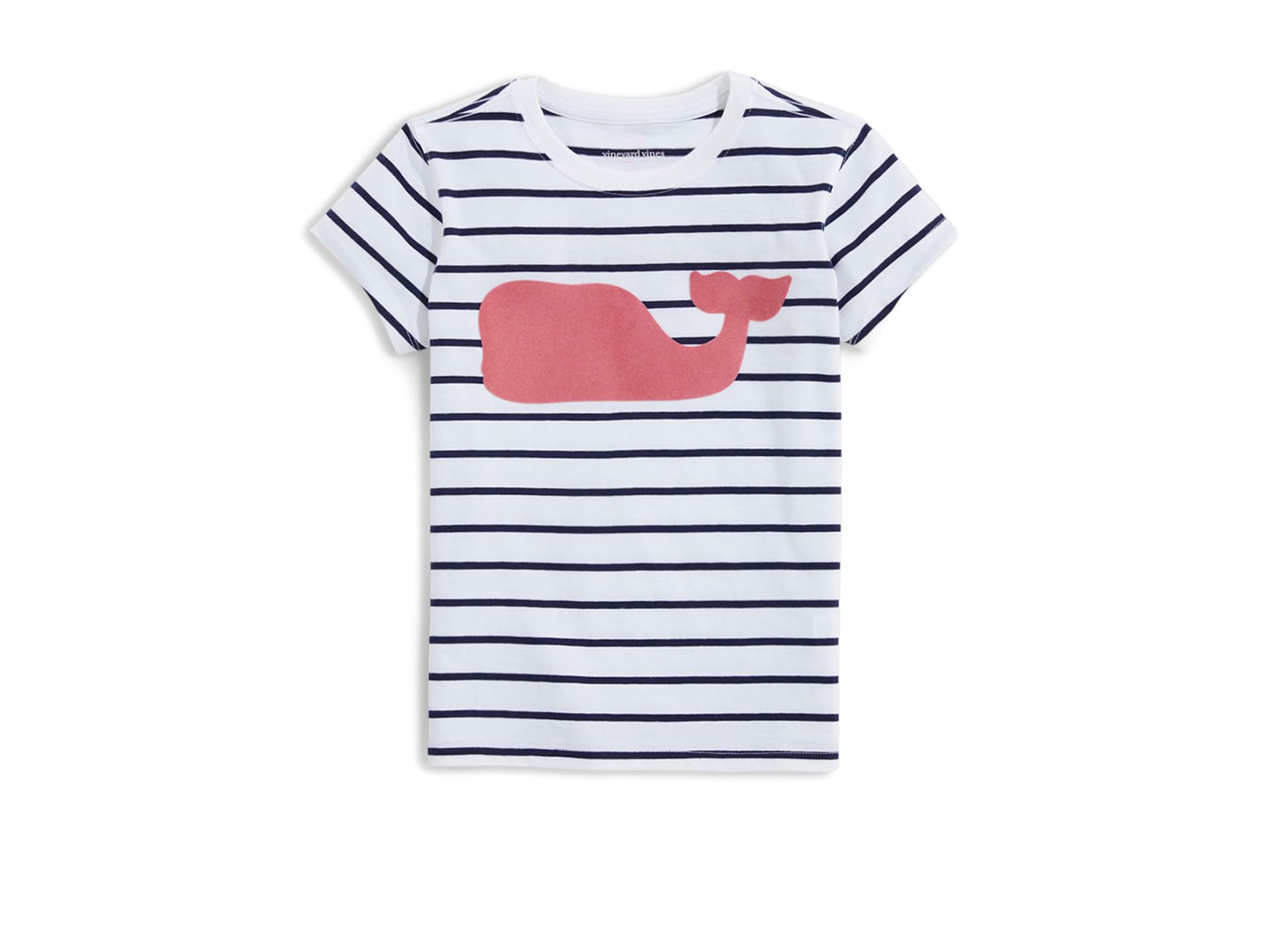 Полосатые футболки с изображением кита для девочек с короткими рукавами (Little Kid) Vineyard Vines Kids