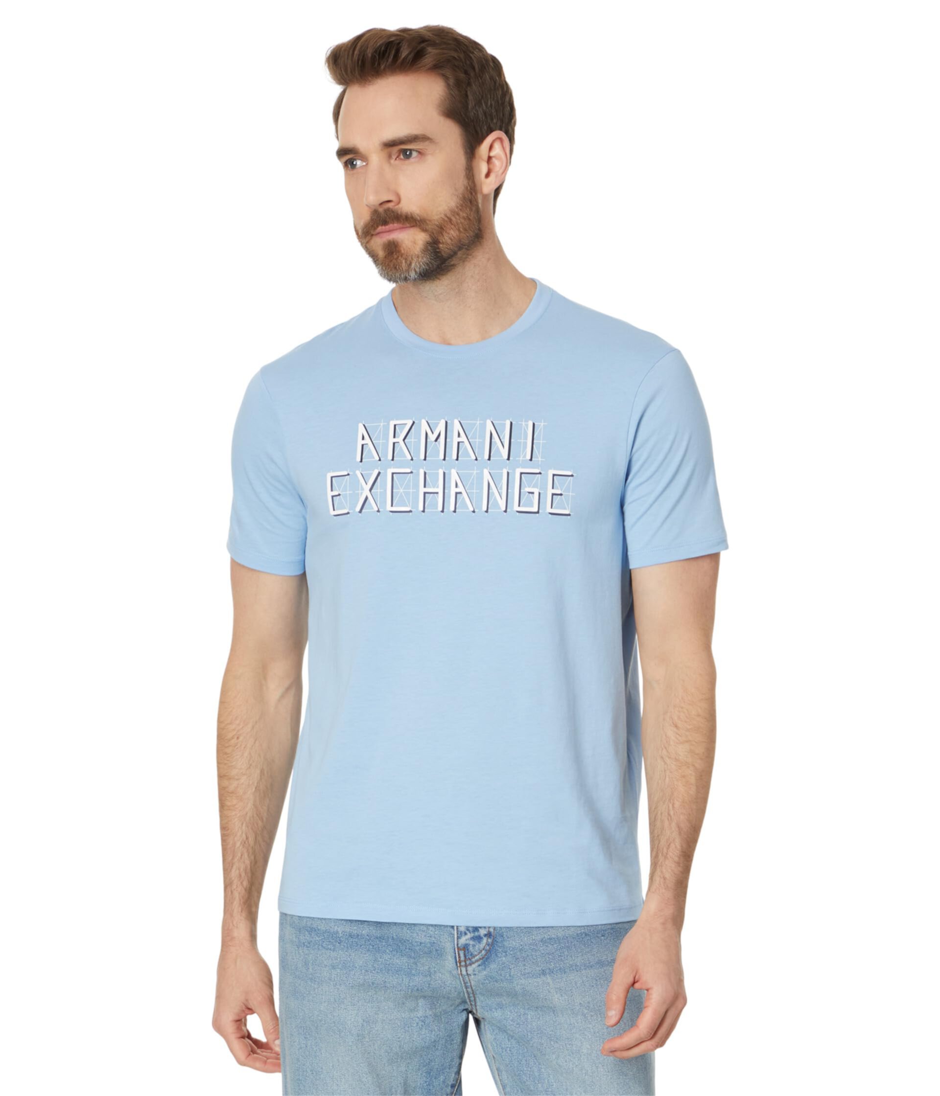 Мужская Футболка AX ARMANI EXCHANGE Regular Fit Cotton Jersey Logo Lines AX ARMANI EXCHANGE