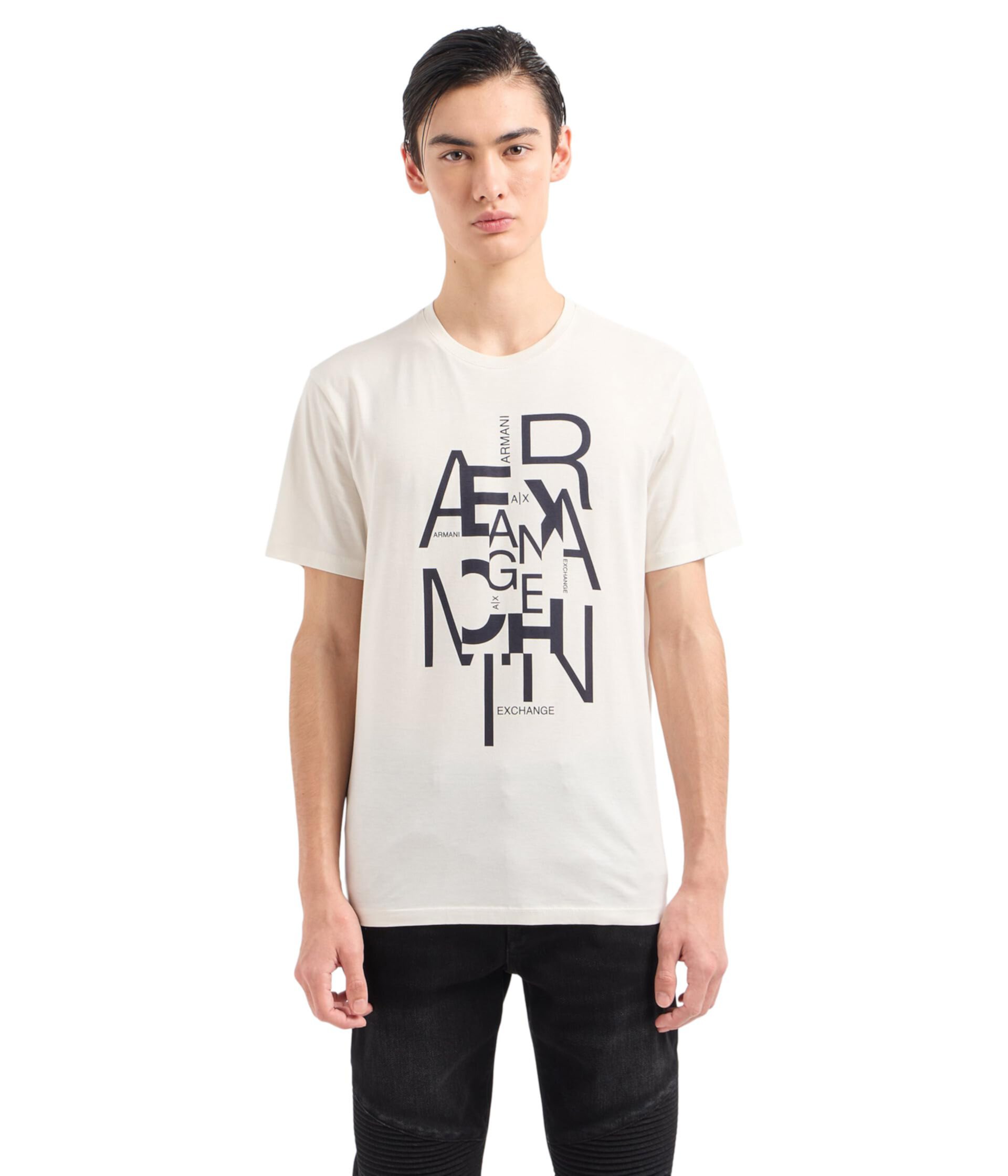 Мужская Футболка AX ARMANI EXCHANGE Regular Fit Pima Cotton Large Logo Tee AX ARMANI EXCHANGE