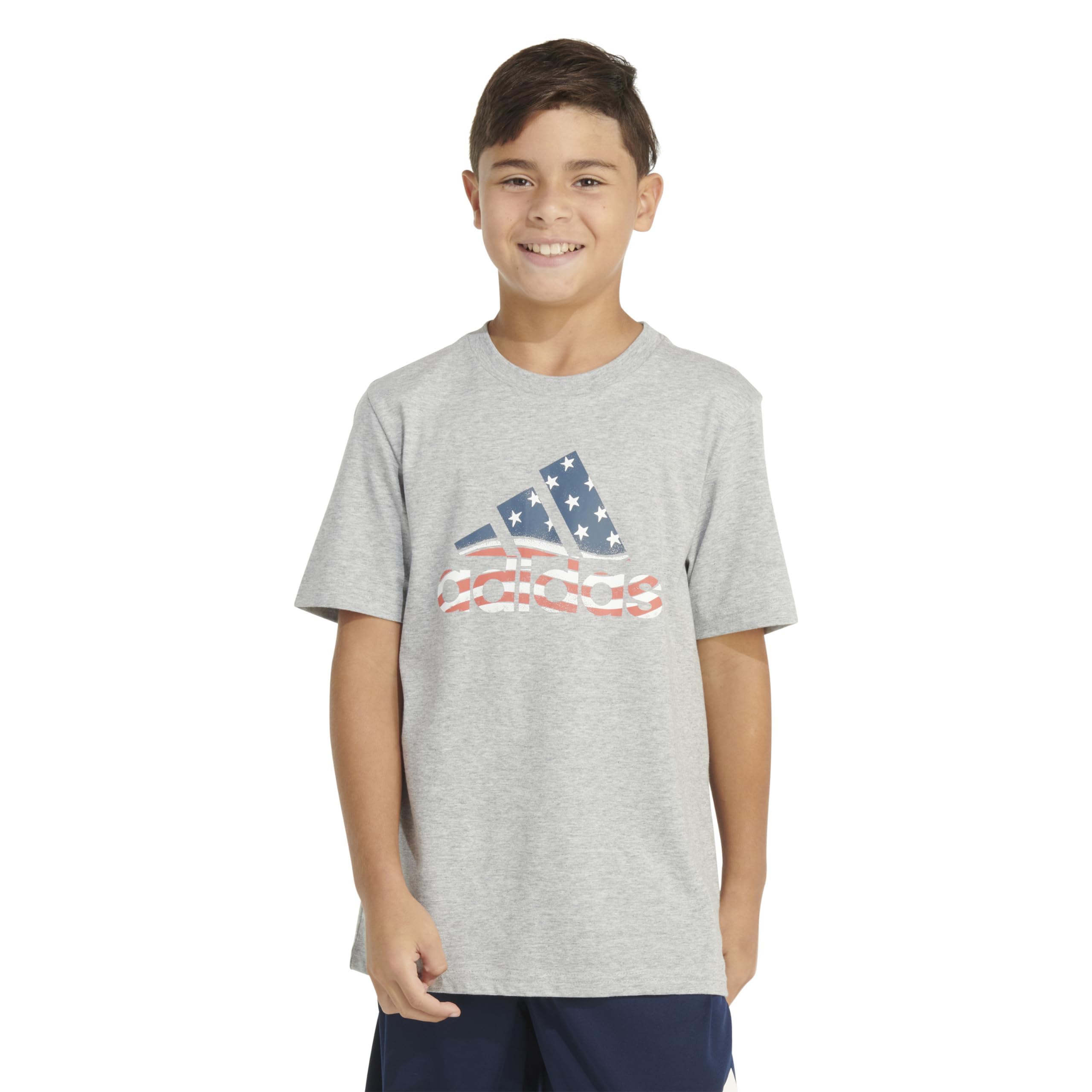 Футболка Adidas SS USA Hthr Tee 24 для детей, 60% хлопка, легкий материал и удобная посадка Adidas