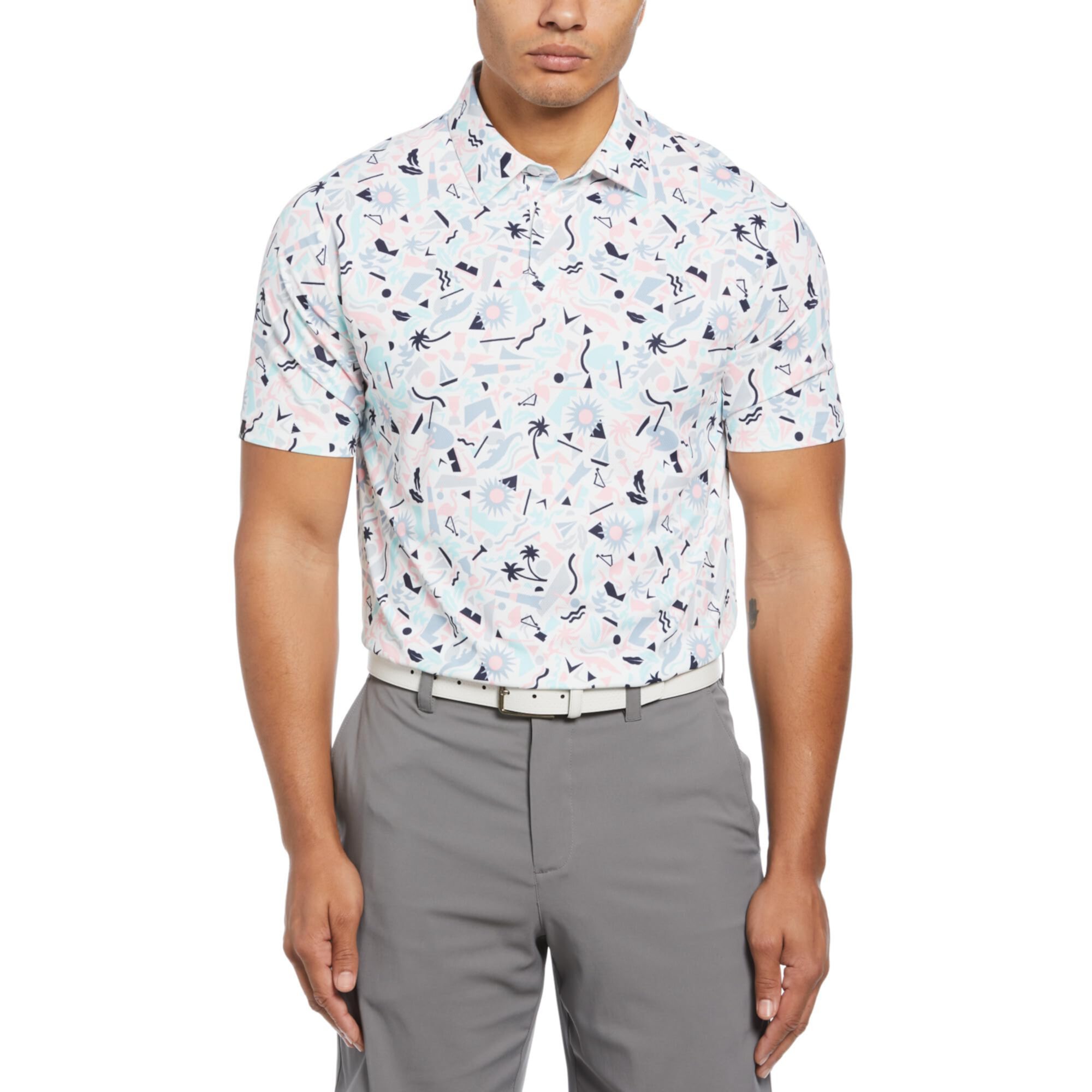 Мужская Поло рубашка Callaway Florida Abstract Novelty Print Polo Callaway