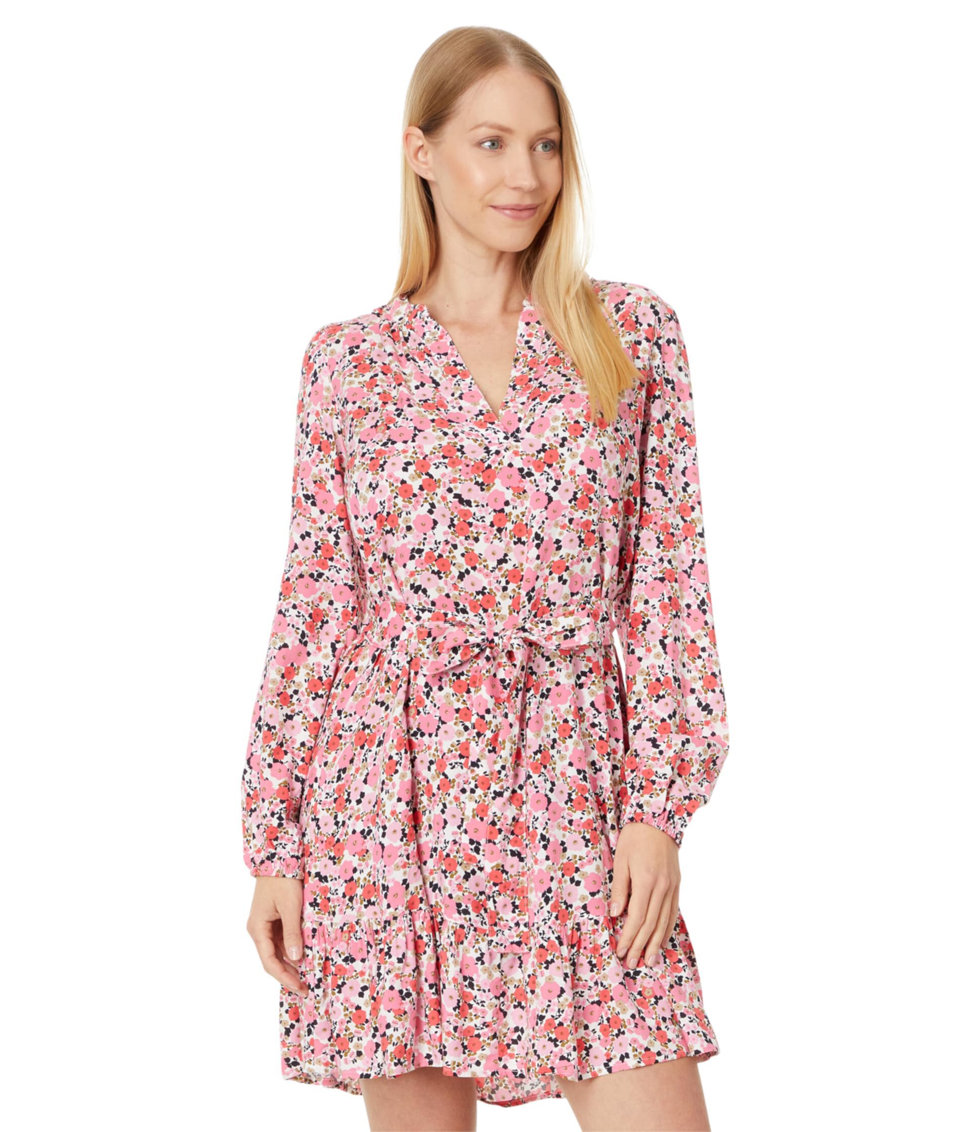 Платье с воротником-стойкой и цветочным принтом Tommy Hilfiger