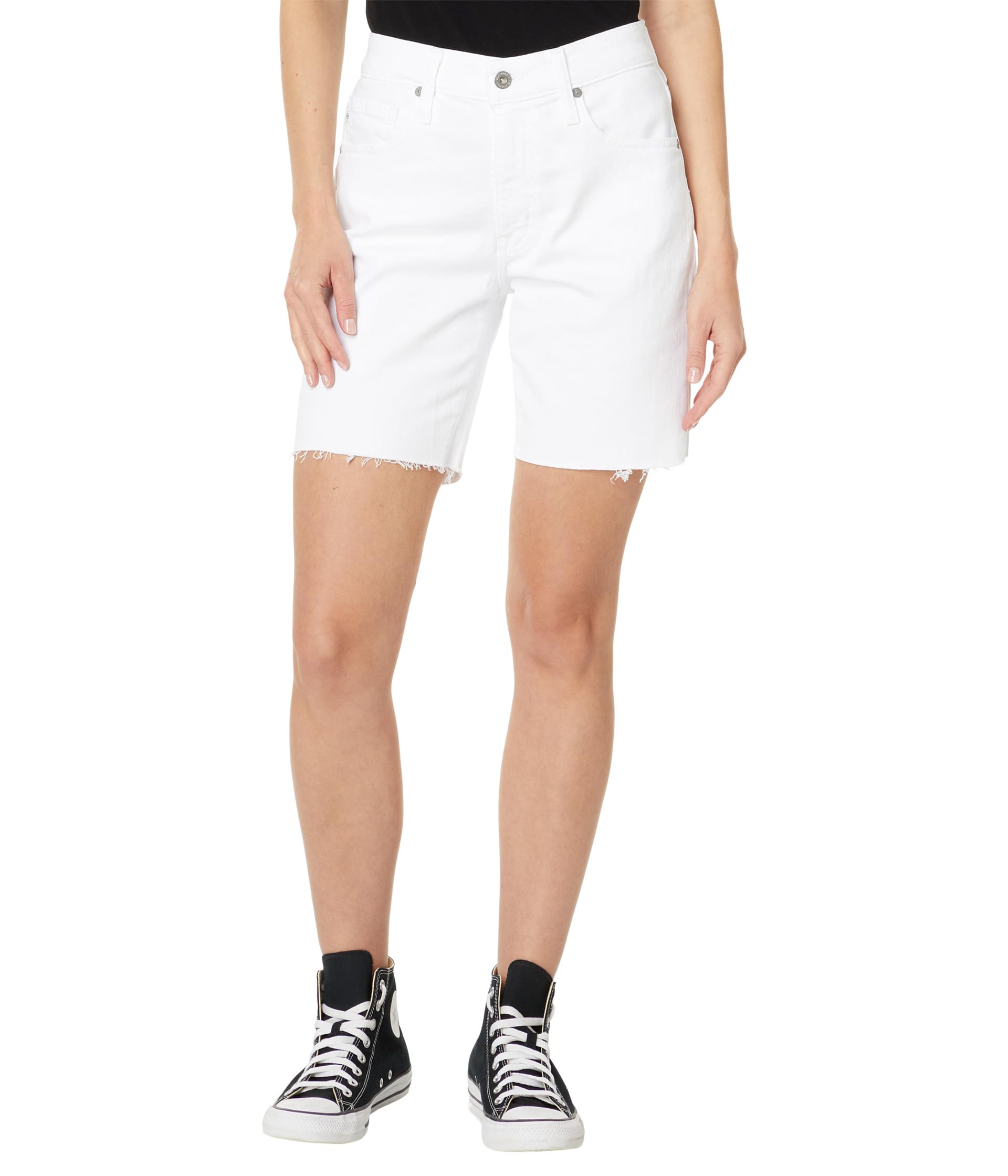 Белые шорты с напуском и высокой посадкой Ex-Boyfriend AG Jeans