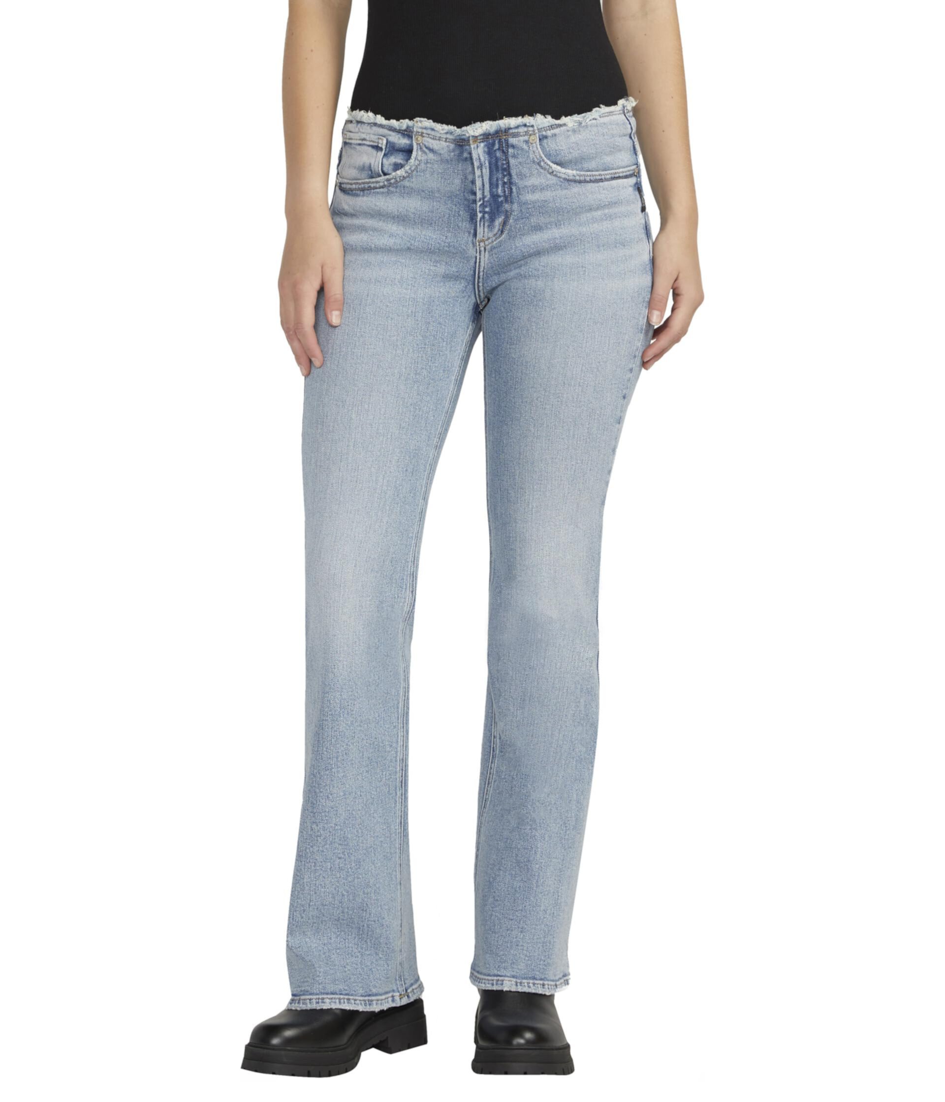 Расклешенные джинсы Britt с низкой посадкой и пышной посадкой L90812SOC254 Silver Jeans Co.