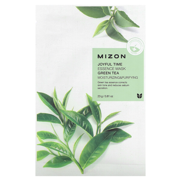 Красота-маска Joyful Time Essence, зеленый чай, 1 лист, 0,81 унции (23 г) Mizon