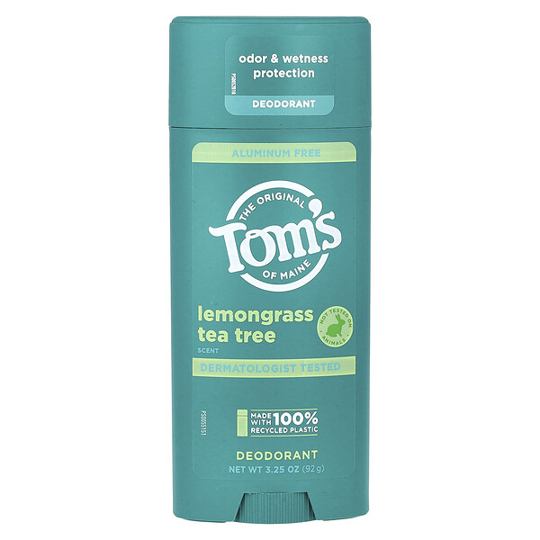 Дезодорант без алюминия, чайное дерево с лемонграссом, 3,25 унции (92 г) Tom's of Maine