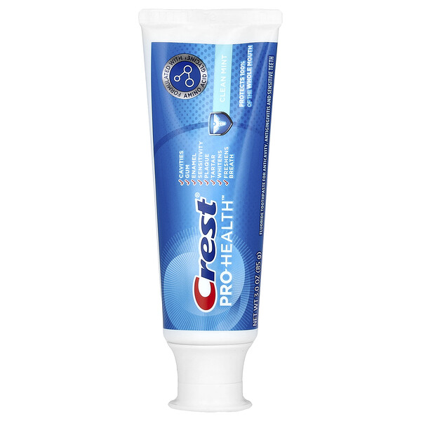Pro-Health, Fluoride Toothpaste, Clean Mint, 3 oz (85 g) Crest