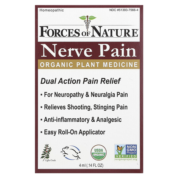 Nerve Pain, шариковый аппликатор, 0,14 жидких унций (4 мл) Forces of Nature