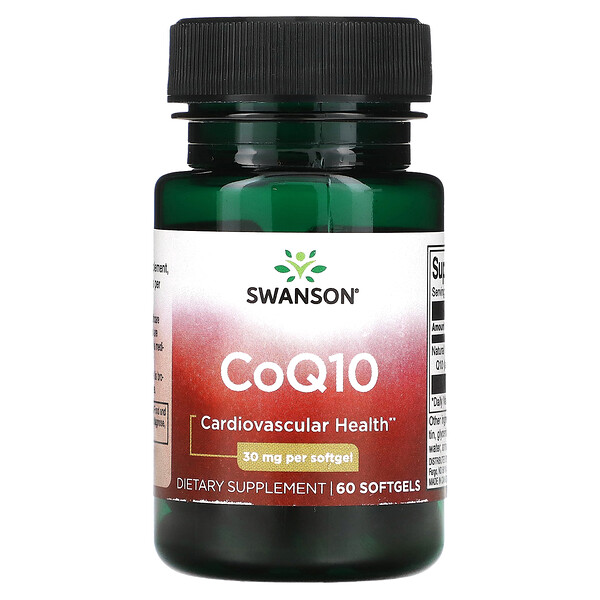CoQ10, 30 мг, 60 мягких таблеток Swanson