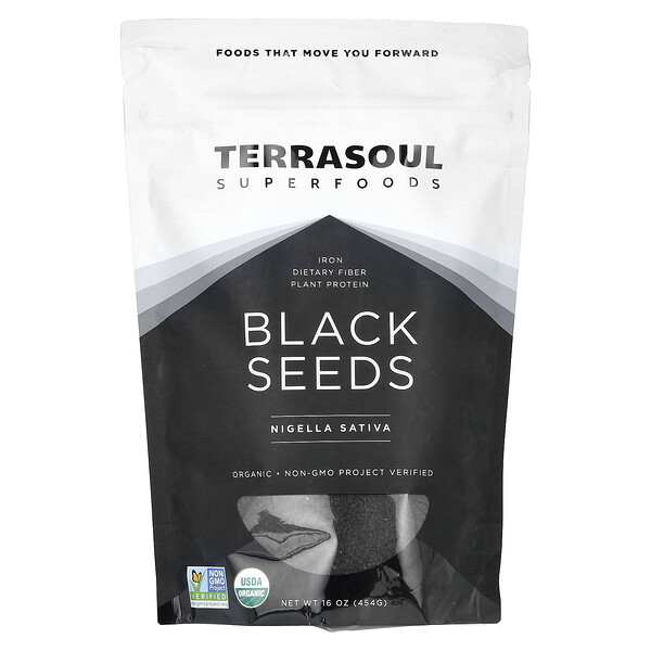 Black Seeds, Чернушка посевная, 16 унций (454 г) Terrasoul Superfoods
