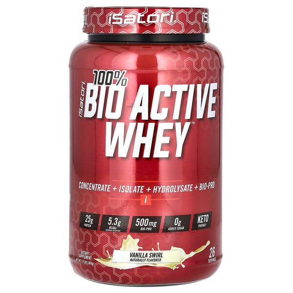 100% Bio Active Whey, Vanilla Swirl, 1,9 фунта (864 г) Isatori