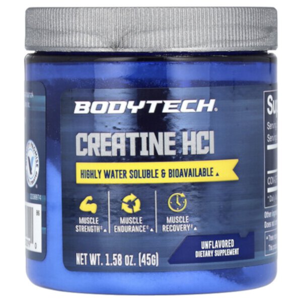 Креатин HCl, без вкуса, 1,58 унции (45 г) BodyTech