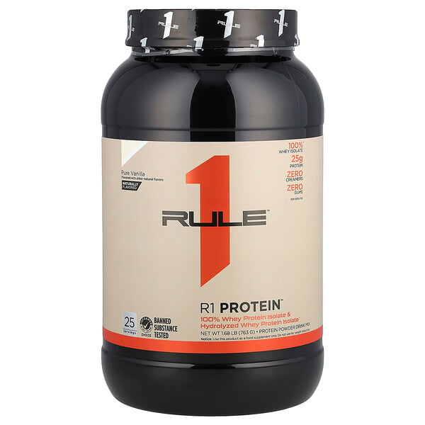 R1 Protein Powder (Порошок) Drink Mix, Pure Vanilla, 1.68 lb (Фунты) (763 g) Rule One Proteins