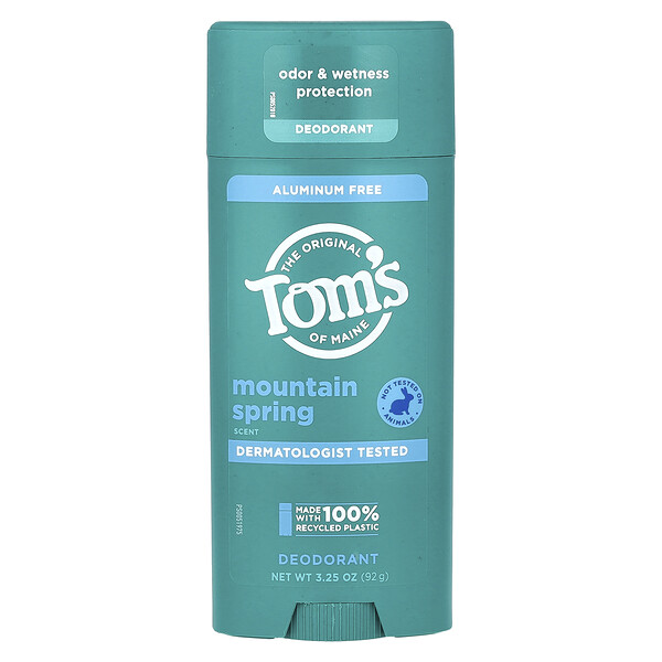 Дезодорант без алюминия, Mountain Spring, 3,25 унции (92 г) Tom's of Maine