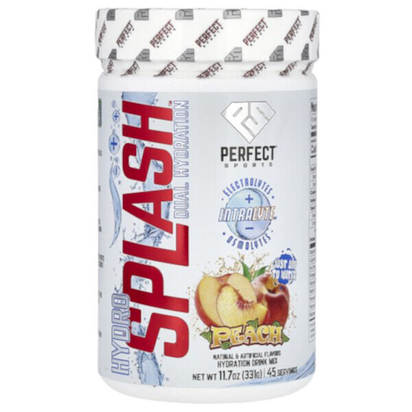 Hydro Splash, Двойное увлажнение, персик, 11,7 унции (331 г) Perfect Sports