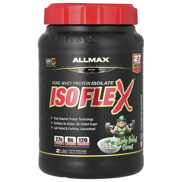 Isoflex, Чистый изолят сывороточного протеина, хлопья Lucky Jacked, 2 фунта (907 г) ALLMAX