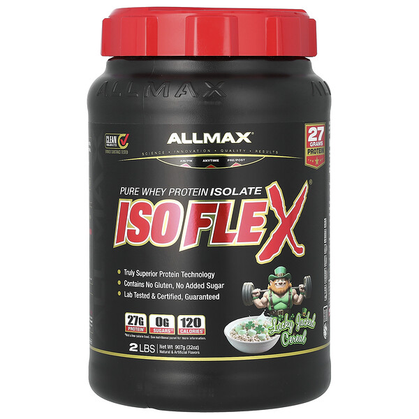 Isoflex, Pure Whey Protein Isolate, Lucky Jacked Cereal, 2 lbs (907 g) ALLMAX