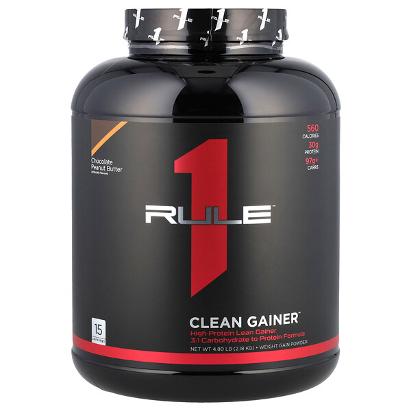 Clean Gainer, шоколадно-арахисовое масло, 4,80 фунта (2,18 кг) Rule One Proteins