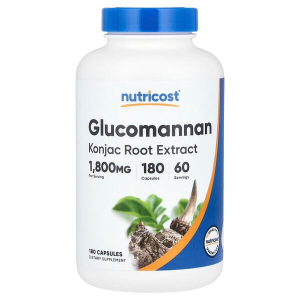 Экстракт корня глюкоманнана коньяка, 1800 мг, 180 капсул (600 мг на капсулу) Nutricost