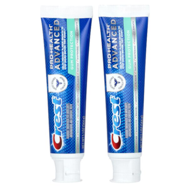 Pro Health, Зубная паста с улучшенным фтором, защита десен, 2 упаковки по 5,1 унции (144 г) каждая Crest