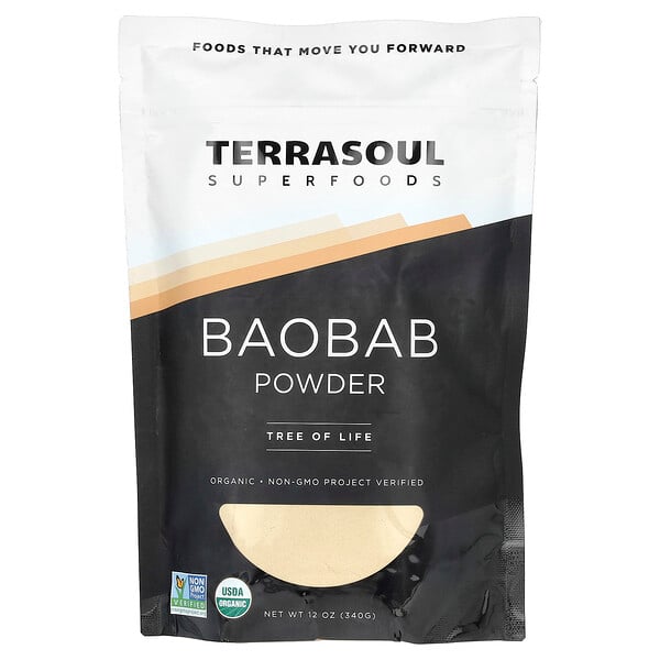 Порошок баобаба, 12 унций (340 г) Terrasoul Superfoods