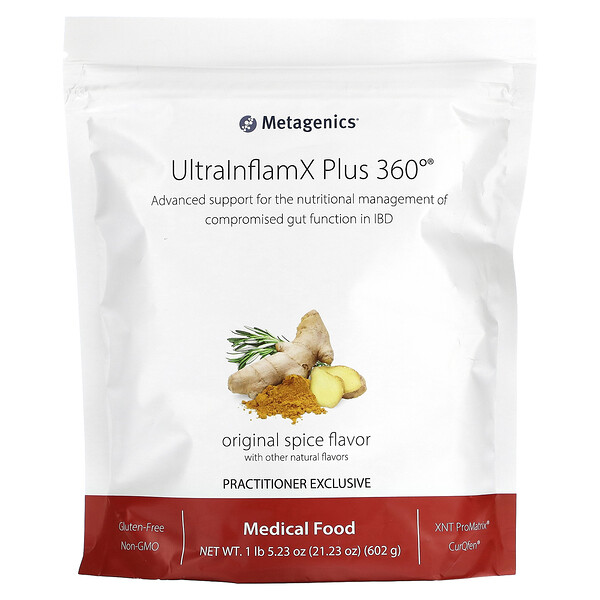 UltralnflamX Plus 360°, Медицинское питание, оригинальные специи, 21,23 унции (602 г) Metagenics